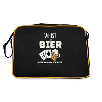 Whist und Bier - Retro Tasche - Schwarz/Gold - Hinten