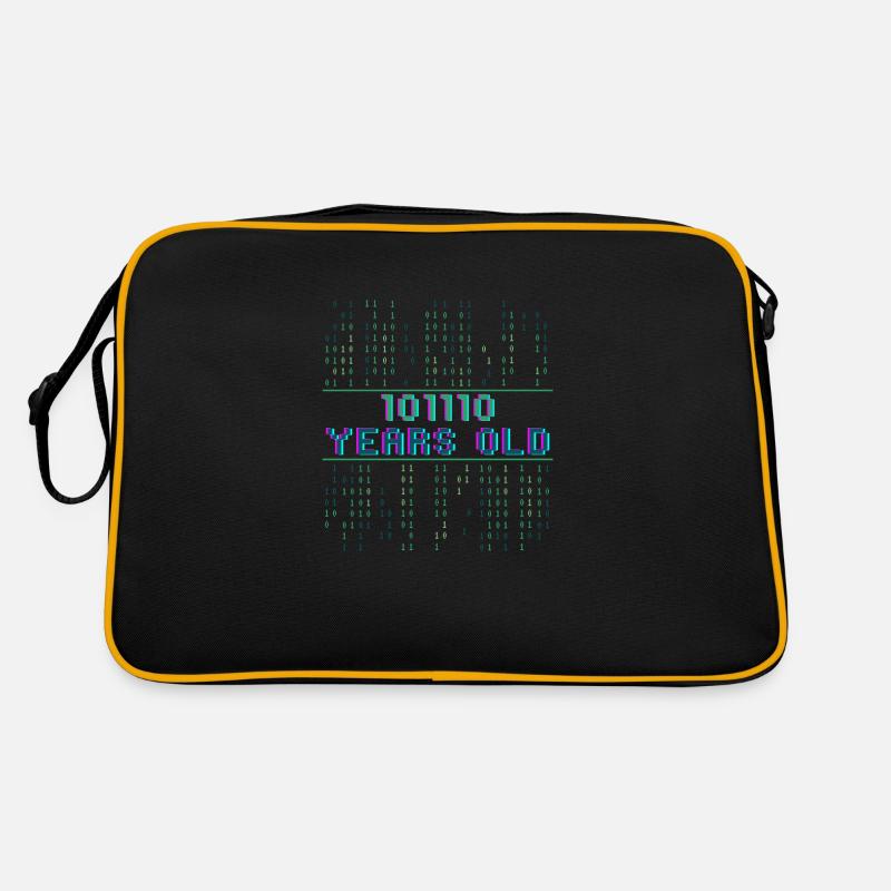 46. Geburtstag 46 Jahre alt Binärcode Informatik Retro Tasche