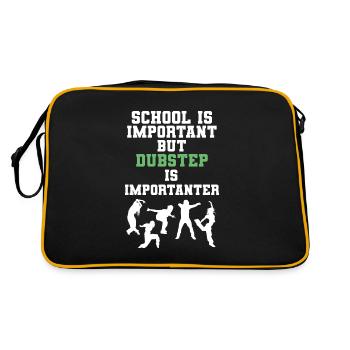 School Is Important But Dubstep Is Importanter - Retro Tasche - Schwarz/Gold - Hinten