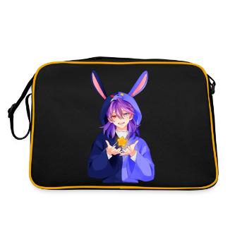Anime Girl - Retro Tasche - Schwarz/Gold - Hinten