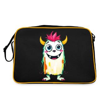 Colorful Monster Art - Cute & Playful Character - Retro Bag - black/gold - Back