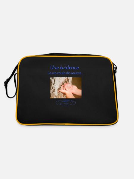 Une évidence la vie coule de source - Sac Retro - noir/or - Dos