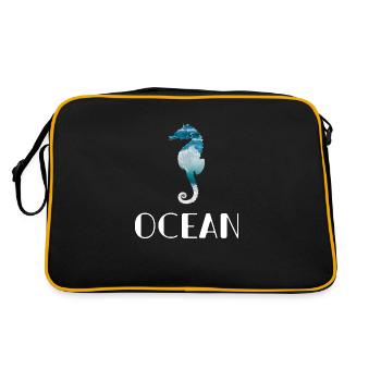 Cheval de mer dans la mer - Sac Retro - noir/or - Dos