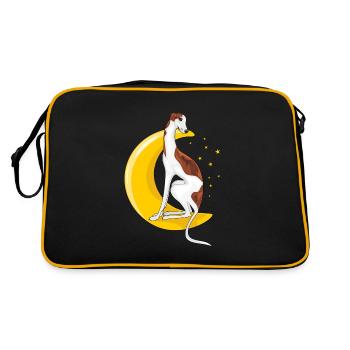 Greyhound resting on the moon - Retro Bag - black/gold - Back