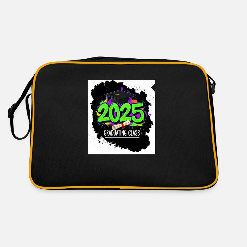 Stylisches Abschluss 2025 Design – Perfekt - Retro Tasche - Schwarz/Gold