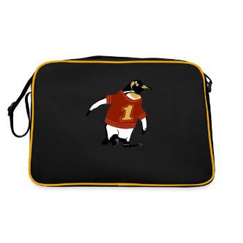 Pinguin Hemd - Retro Tasche - Schwarz/Gold - Hinten