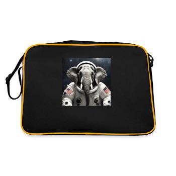 Éléphant en costume d’astronaute - Sac Retro - noir/or - Dos