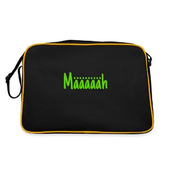 Schaf Mäh Grün Natur Tier - Retro Tasche - Schwarz/Gold - Hinten