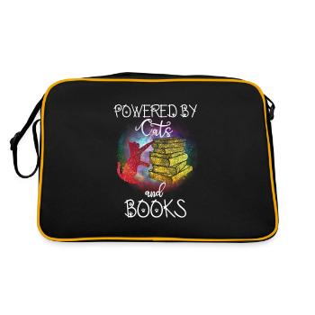 Propulsé par des chats et des livres - Sac Retro - noir/or - Dos