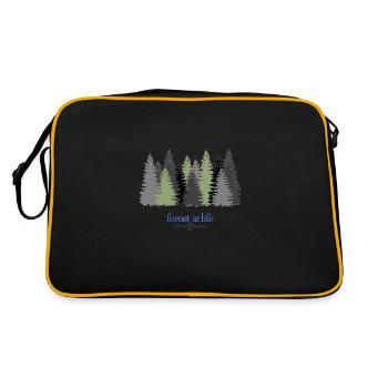 naturellement -forêt -illustration - Sac Retro - noir/or - Dos