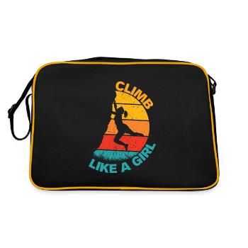 Vintage Retro Climb Like A Girl Rock Climbing - Retro Bag - black/gold - Back