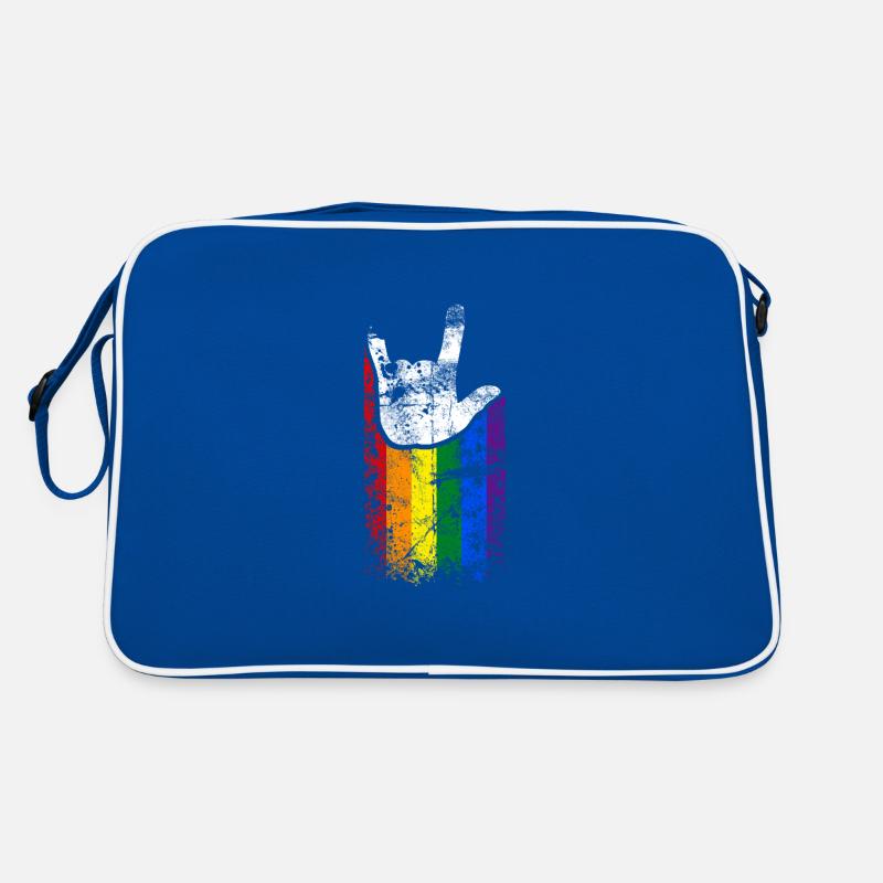 ILY Handsign Regenbogen Retro Tasche