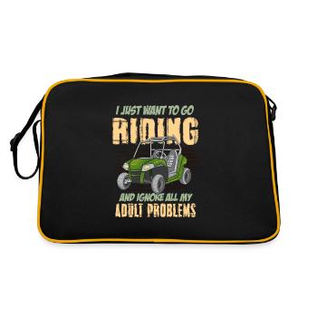 Funny UTV Quad Rider Dirt Bike Mud Trail Riding - Retro Bag - black/gold - Back