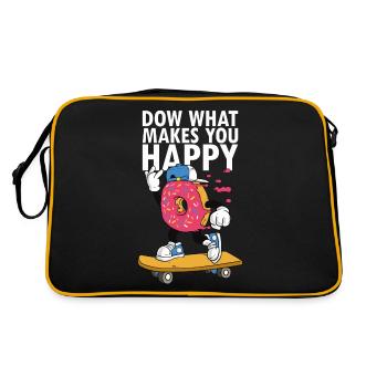 Skateboarder Skateboard Saying Donut Do what makes - Retro Bag - black/gold - Back