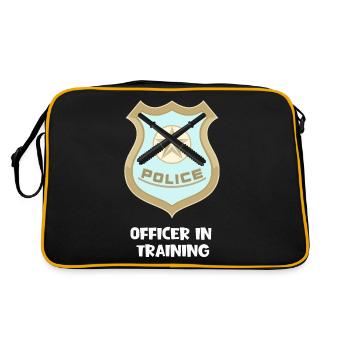 Polizeibeamter in Ausbildung Student Law Enforceme - Retro Tasche - Schwarz/Gold - Hinten