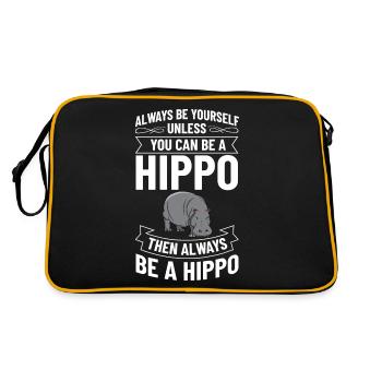 Hippo Dwarf Hippo Hippo Hippo Africa - Retro Bag - black/gold - Back