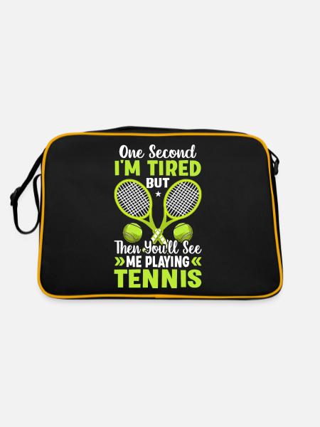 You will see me play tennis fun sports - Retro Bag - black/gold - Back