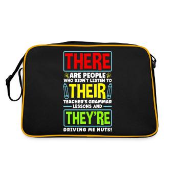 ESL Teacher Linguist Multilingual Teaching Funny - Retro Bag - black/gold - Back
