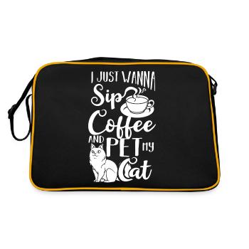 Cafetière Chat Machine Chaton Tasse Grains - Sac Retro - noir/or - Dos
