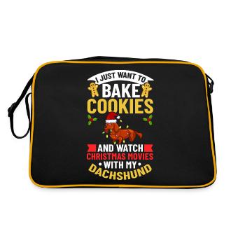 Doxie Teckel Teckel Chien Noël - Sac Retro - noir/or - Dos