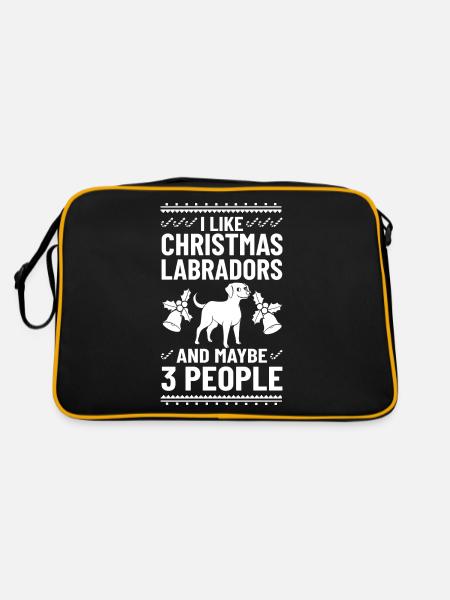 Labrador Retriever Dog Puppy Owner Christmas - Retro Bag - black/gold - Back