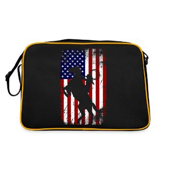 Cheval de drapeau des États-Unis - Sac Retro - noir/or - Dos