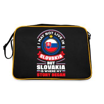 Slovaquie slovaque Citation du drapeau slovaque - Sac Retro - noir/or - Dos