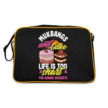 Mukbang et gâteau - Sac Retro - noir/or - Dos