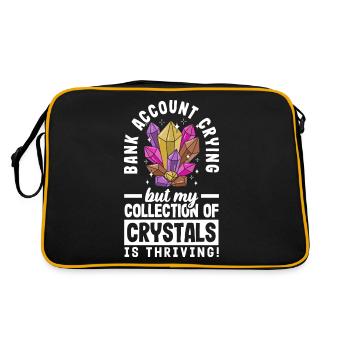 Bank Account Crying, Crystal Collection Thriving! - Retro Bag - black/gold - Back