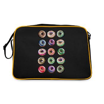 Donuts Humor Design - Retro Bag - black/gold - Back