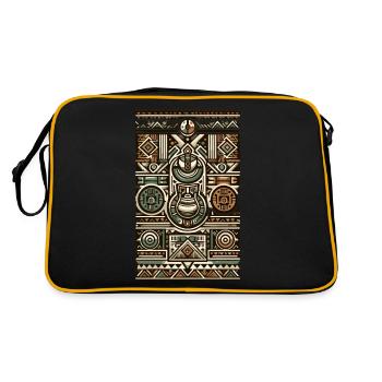 Modèles de cérémonie traditionnelle d’Ayahuasca - Sac Retro - noir/or - Dos