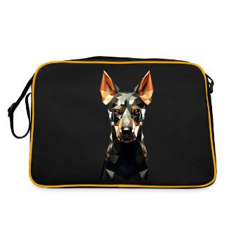 Animation géométrique de chien - Sac Retro - noir/or - Dos