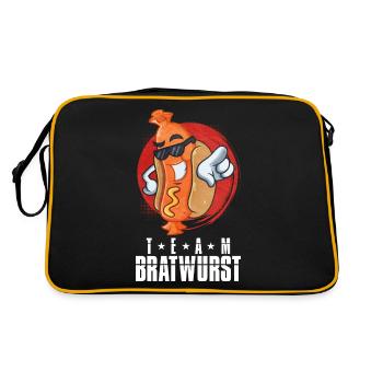 Bratwurst as a gift - Retro Bag - black/gold - Back