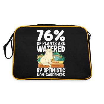 Optimistic Cat & Plants Funny Gardener Enthusiast - Retro Bag - black/gold - Back