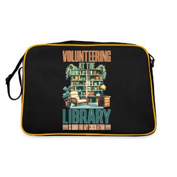 Volunteering At The Library Boosts My Circulation - Retro Bag - black/gold - Back