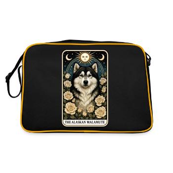 Alaskan Malamute - Retro Tasche - Schwarz/Gold - Hinten