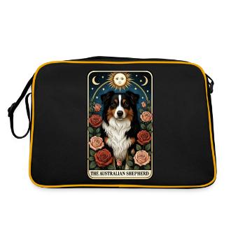 Australischer Schäferhund - Retro Tasche - Schwarz/Gold - Hinten