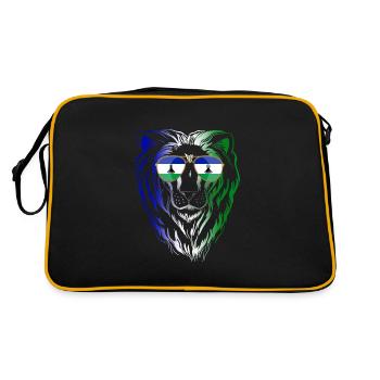 Lesotho - Retro Tasche - Schwarz/Gold - Hinten