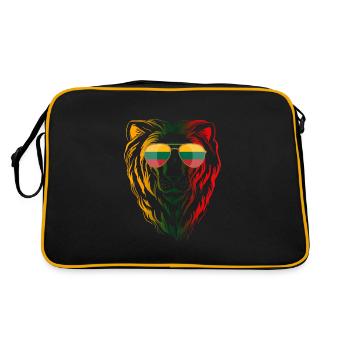 Litauen - Retro Tasche - Schwarz/Gold - Hinten