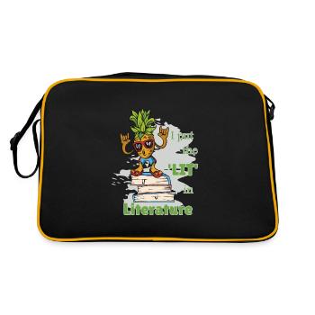 Drôles Dictons Littérature Livres Écriture Ananas - Sac Retro - noir/or - Dos