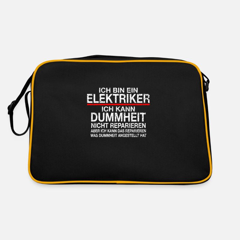 Ich bin ein Elektriker Elektroniker Shirt Geschenk - Retro Tasche - Schwarz/Gold