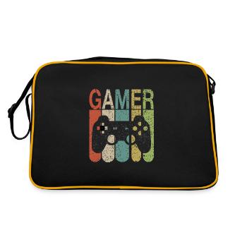Gamer - nerd - gaming-nerdy - jeux cadeaux - Sac Retro - noir/or - Dos