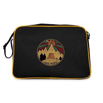 I hate People - nature, camping, outdoor, hiking - Retro Bag - black/gold - Back