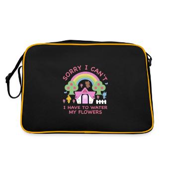 T-shirt Désolé je ne peux pas avoir à arroser mes fleurs - Sac Retro - noir/or - Dos