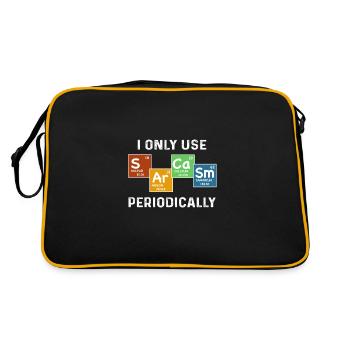 I Only Use Sarcasm Periodically T-Shirt - Retro Tasche - Schwarz/Gold - Hinten