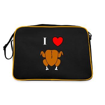 I love roast chicken with heart cool funny - Retro Bag - black/gold - Back
