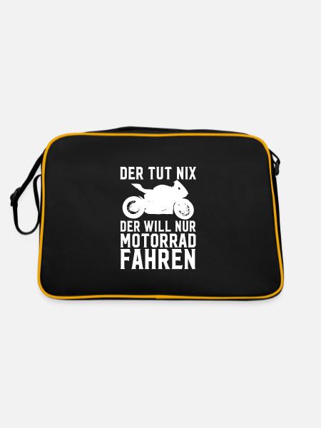 Le Tut Nix Le Will Ne conduire qu’une moto - Sac Retro - noir/or - Dos