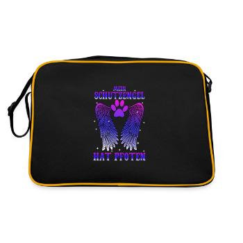 Mein Schutzengel hat 4 Pfoten - Retro Tasche - Schwarz/Gold - Hinten