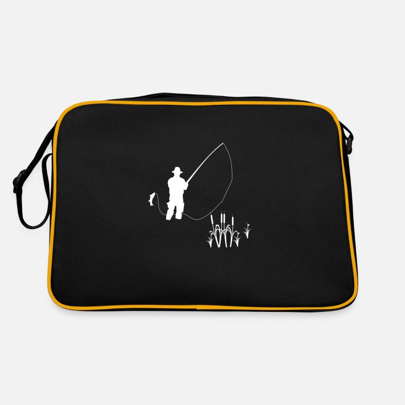 Fischen Fischer See Retro Tasche