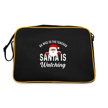 Be nice to the Teacher Santa is Watching Gift - Retro Bag - black/gold - Back